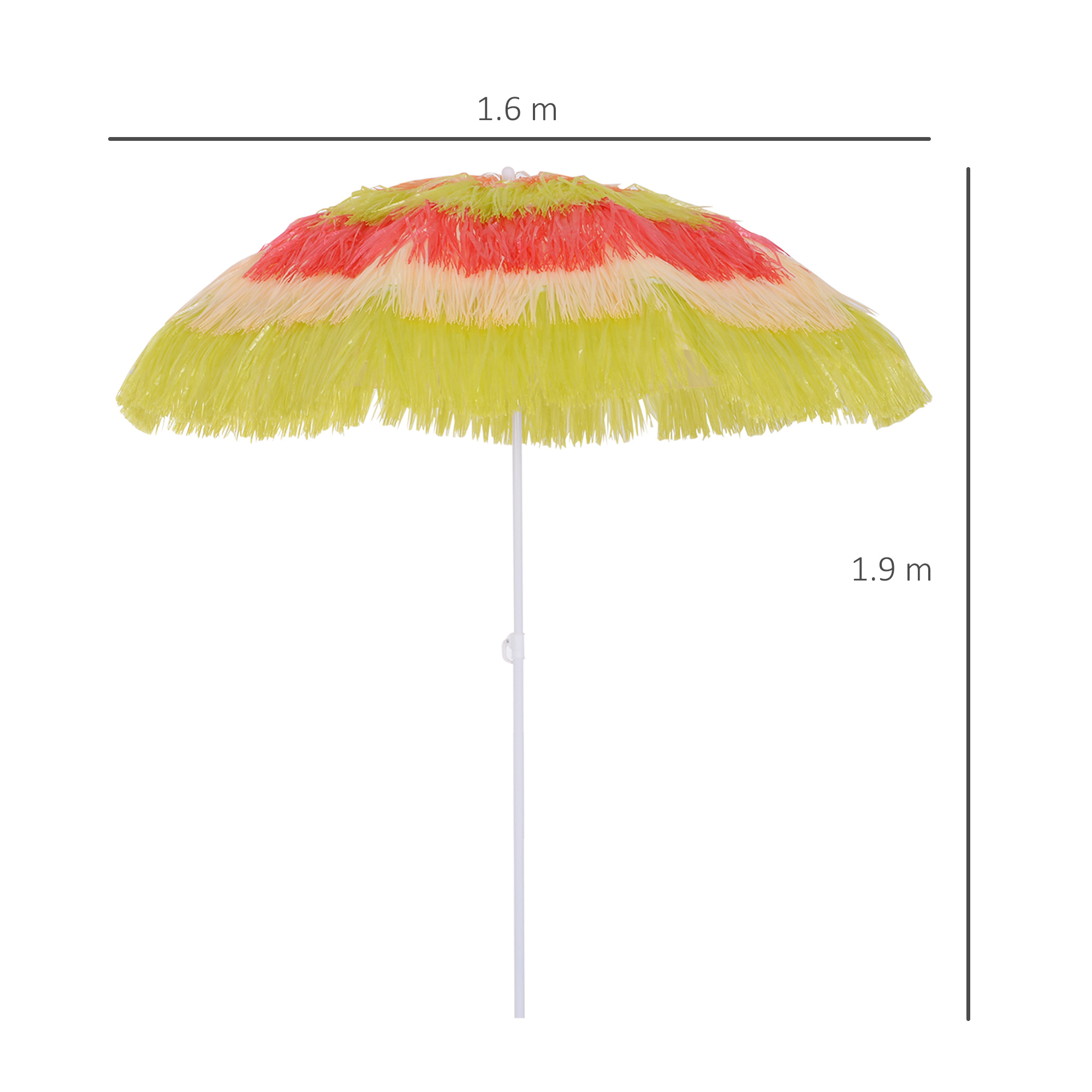 Outsunny Hawaii Beach Umbrella Foldable ParasolRainbow on Anglia