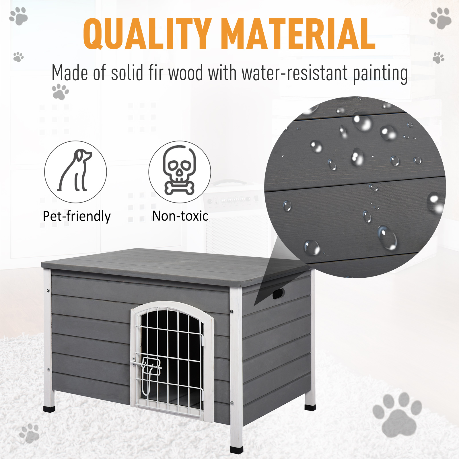 Picture of Wooden Dog Crate Dog Kennel Lockable Door Small Animal House w ...