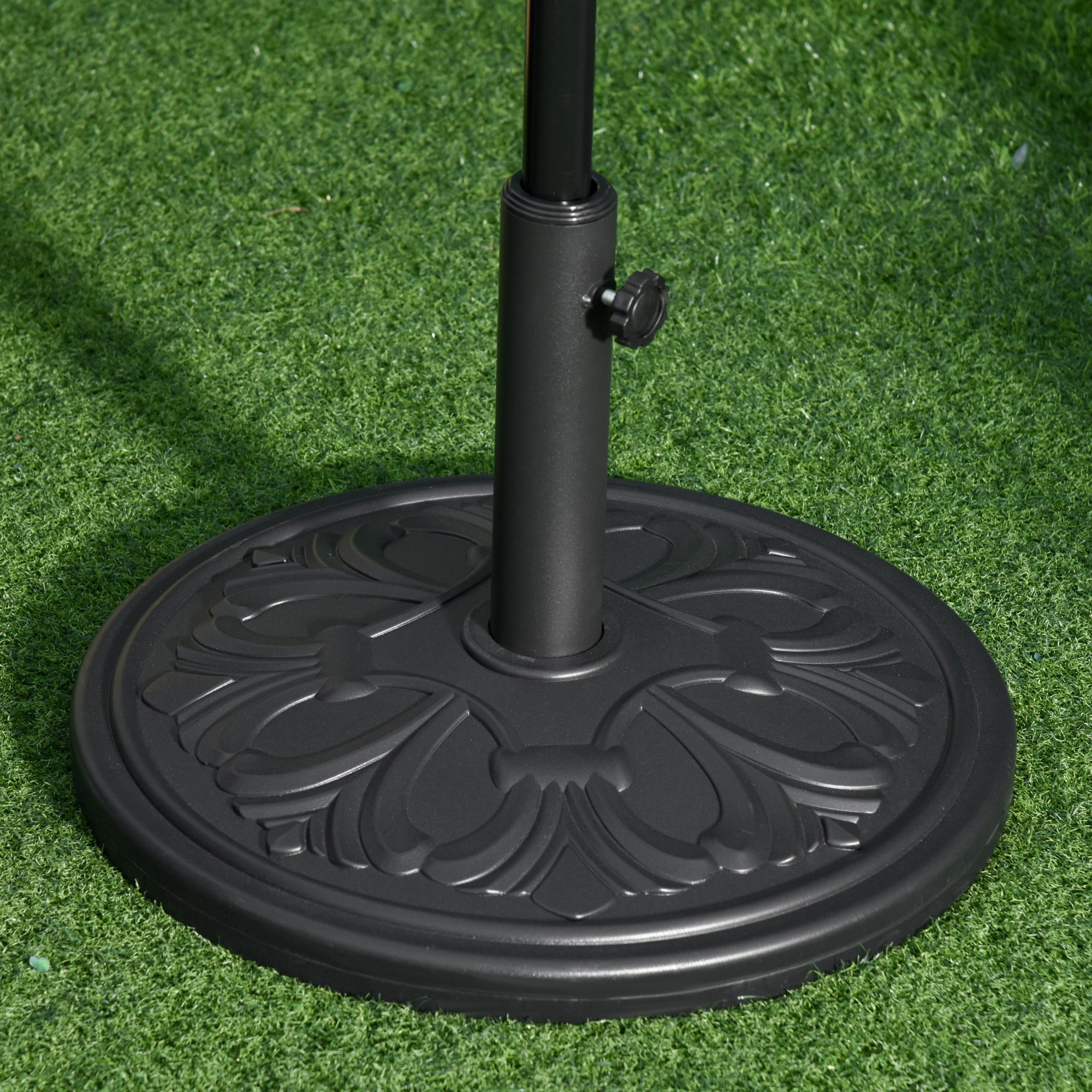 Outsunny Round Parasol Base Heavy Duty Cement Stand Umbrella Holder