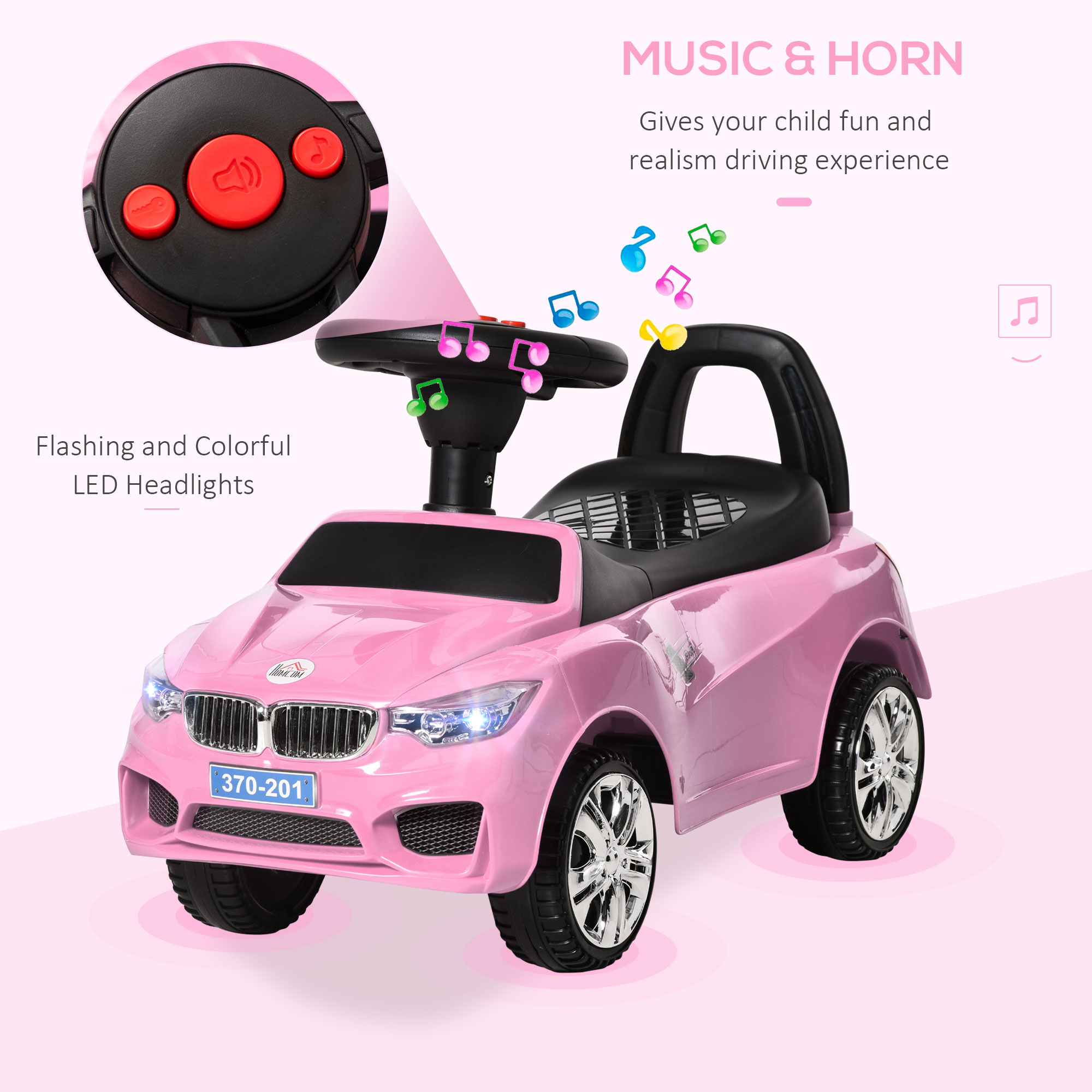 Ride on Car Baby Toddler Walker Foot to Floor Sliding Car Slider Pink ...