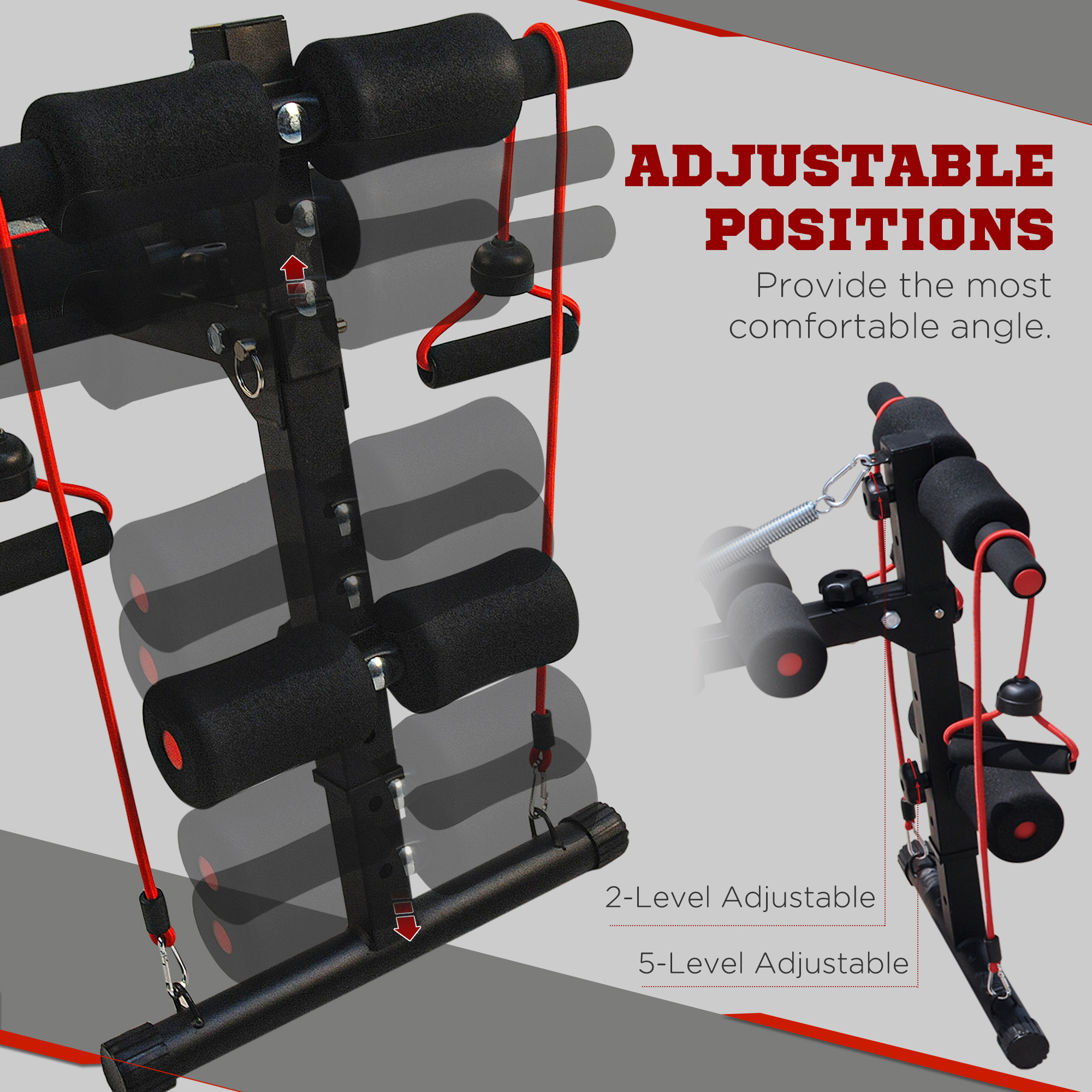 Sit Up Bench Core AB Workout Fitness Excercise Machine Adjustable Thigh ...
