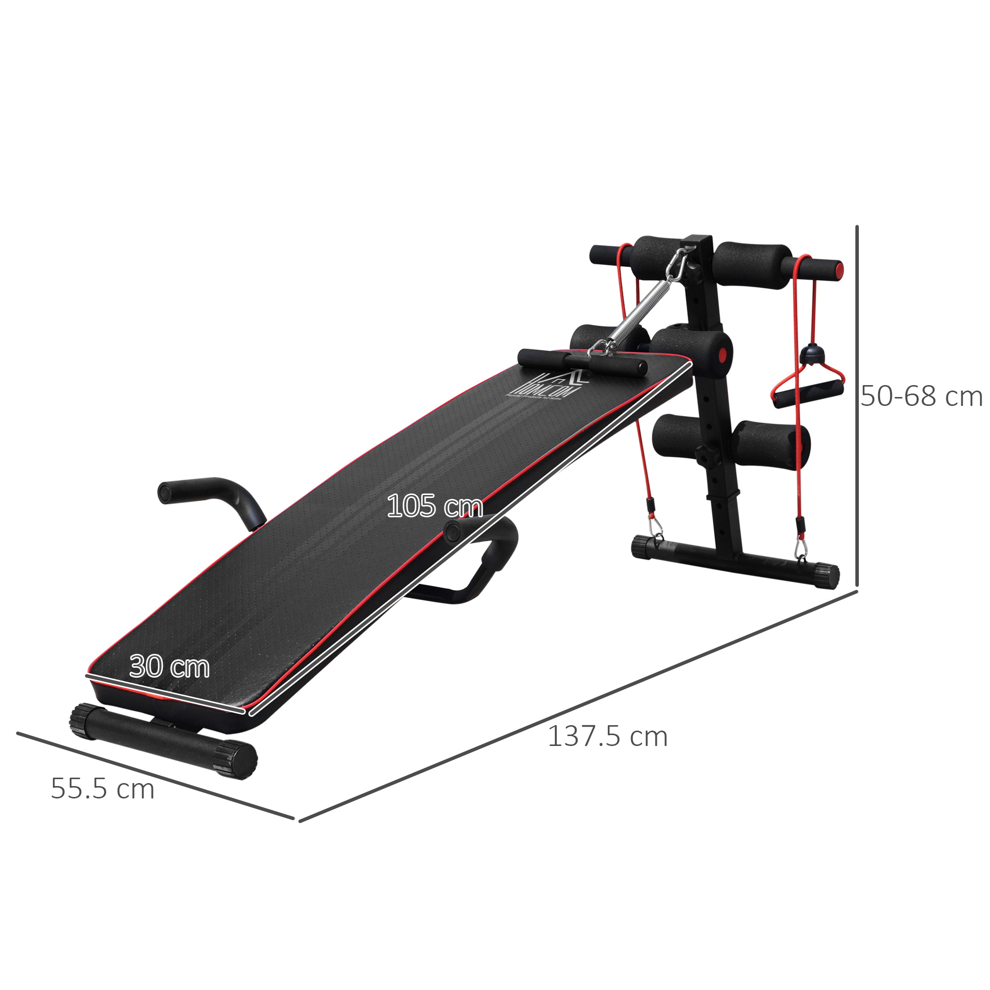 Sit Up Bench Core AB Workout Fitness Excercise Machine Adjustable Thigh ...