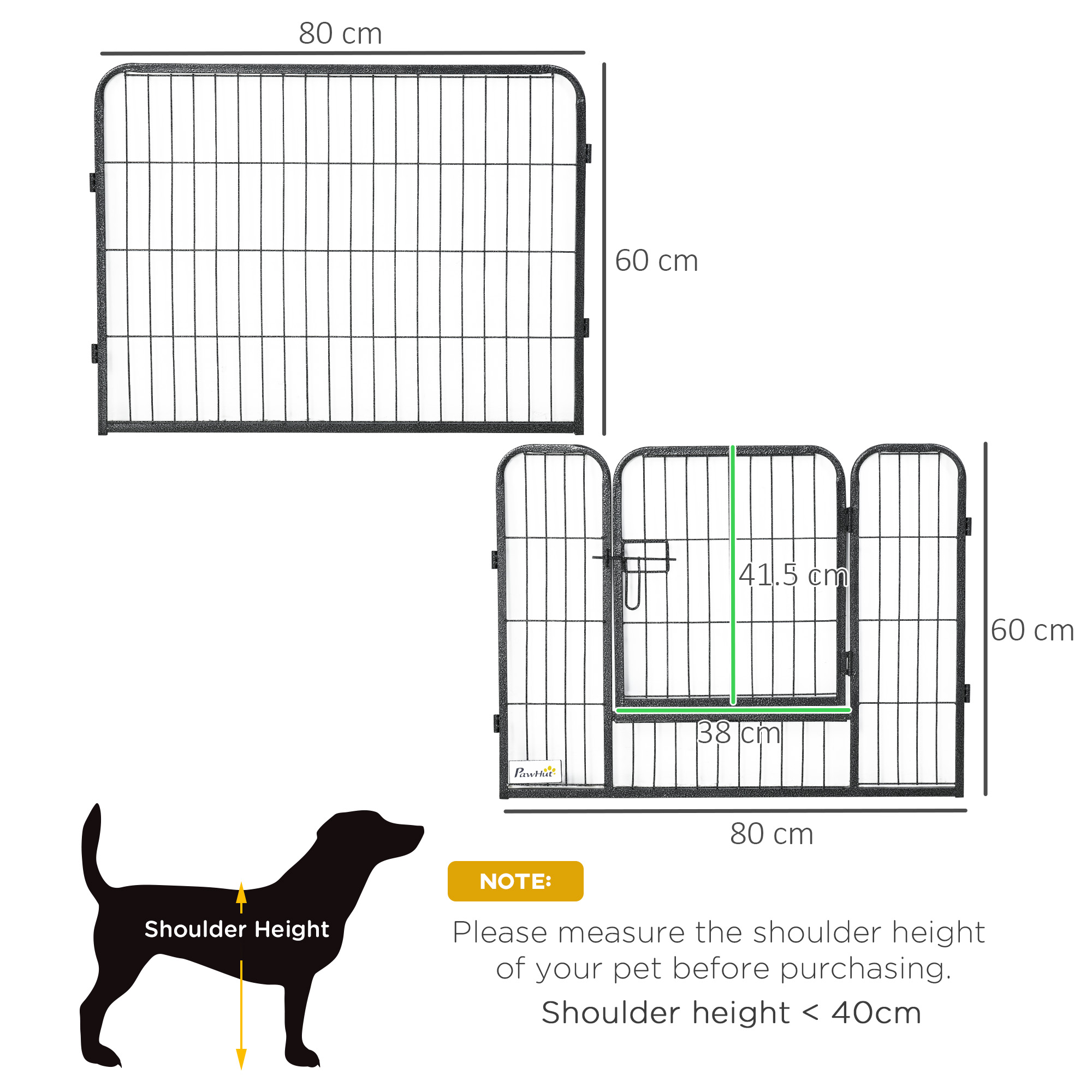 Puppyren Octa | 8 panelen | 79x80cm | zwart