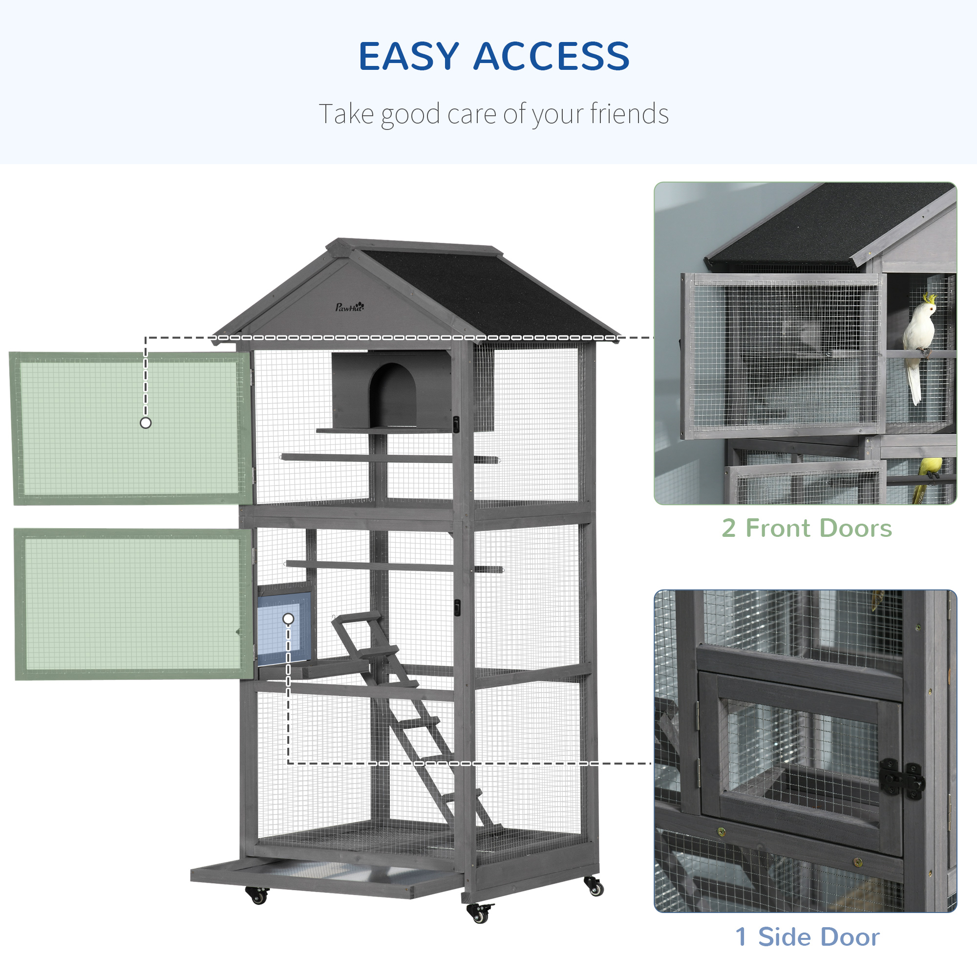 Photo inspiration: Bird Cage Budgie Cage Wooden Outdoor Aviary With Wheels For Photo Inspiration
