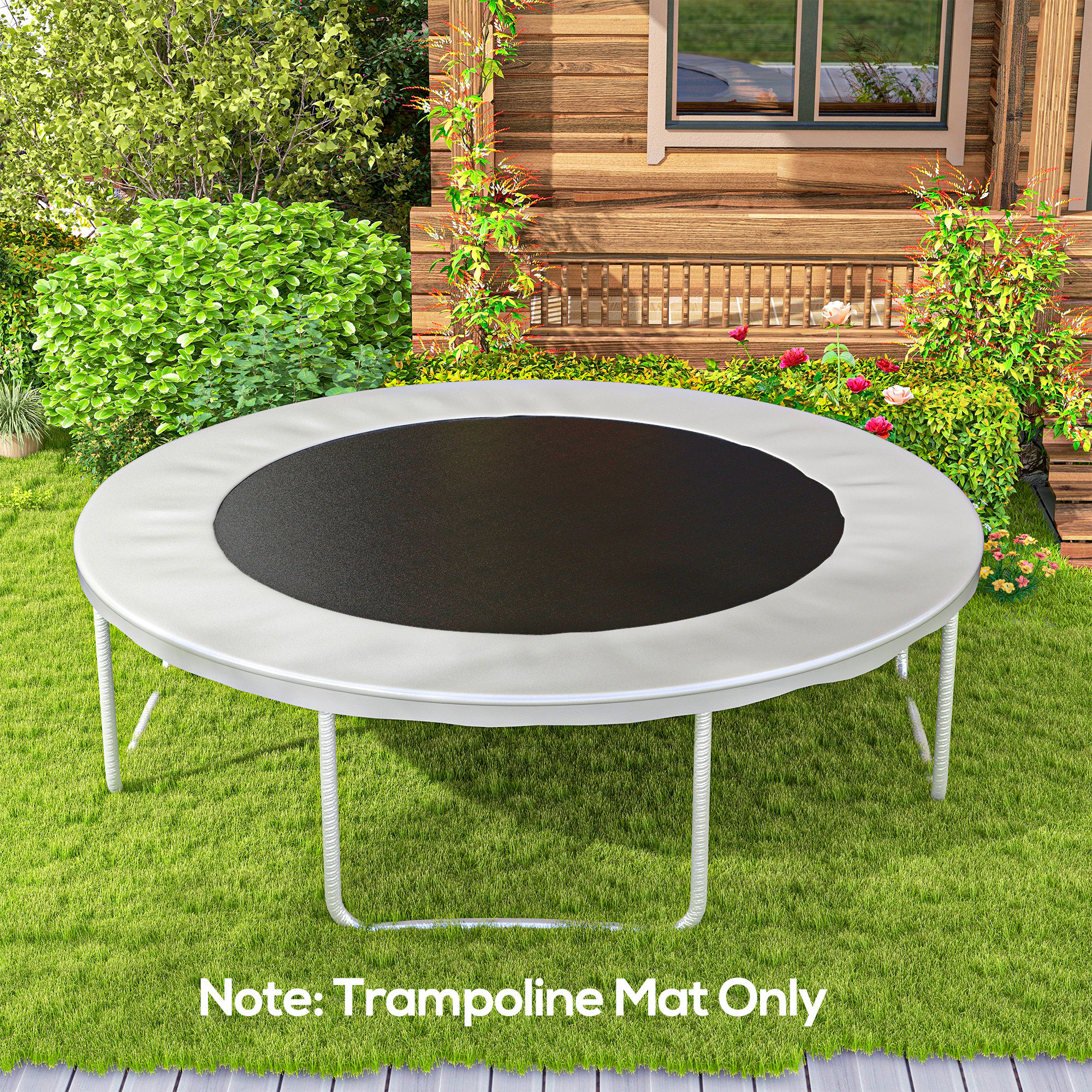 12 Ft Trampoline Replacement Mat – 72 V-Rings, Fits 5.5" Springs, Black
