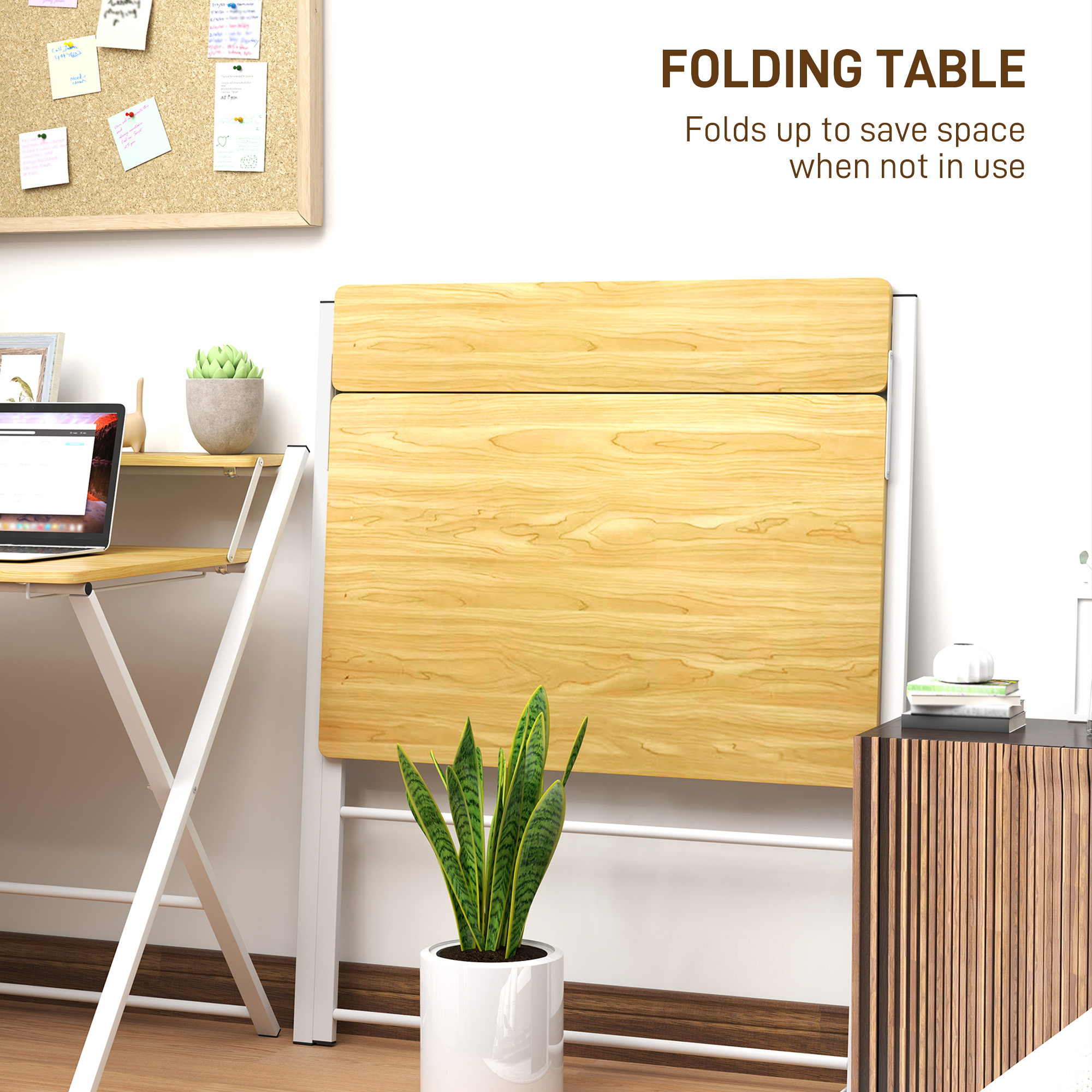 Compact Folding Desk for Small Spaces, Foldable Computer Desk with ...