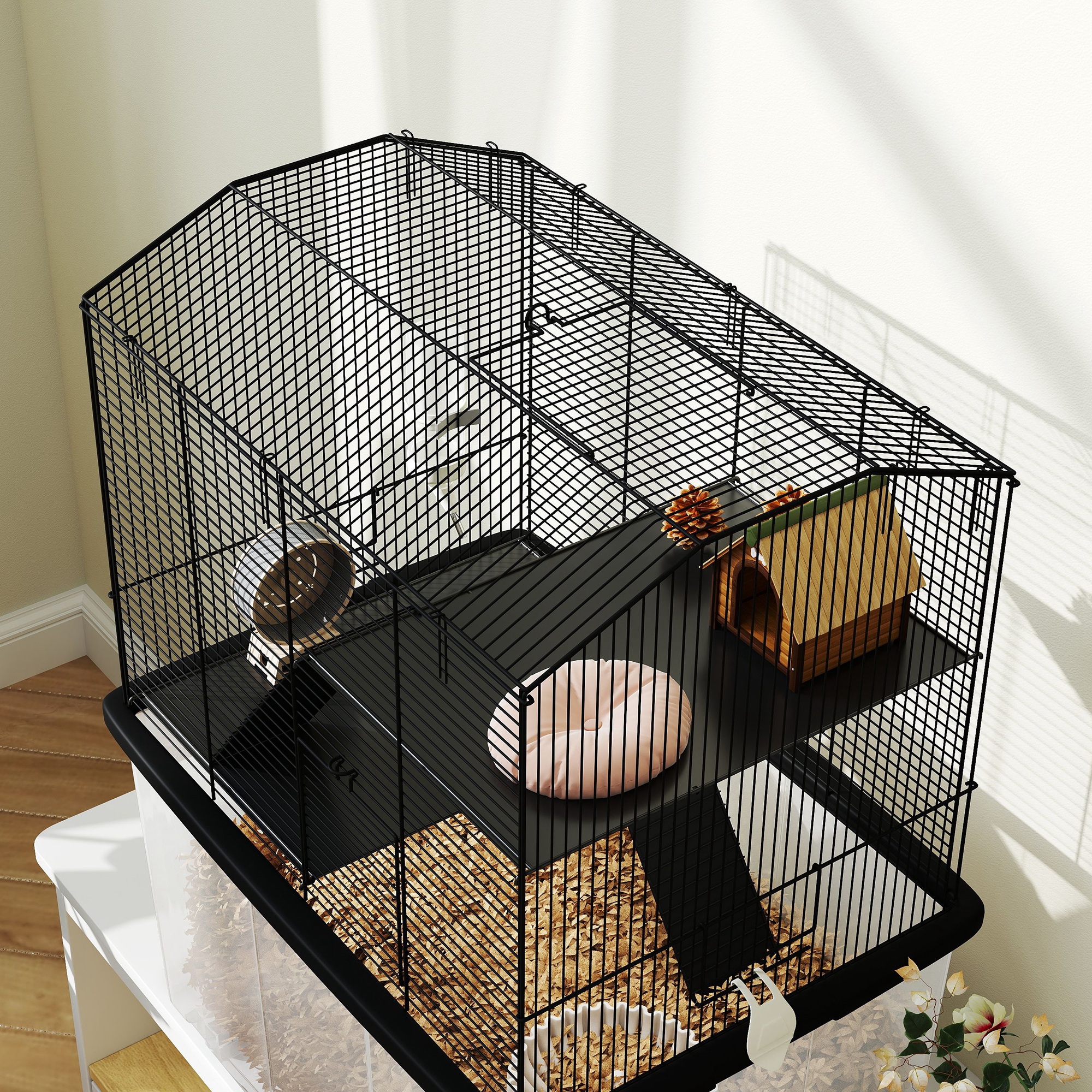 Three-Tier Gerbil Cage, Hamster Cage for Dwarf Hamster, Syrian Hamster ... - Enlarging A Hamster Cage For Wheel Space