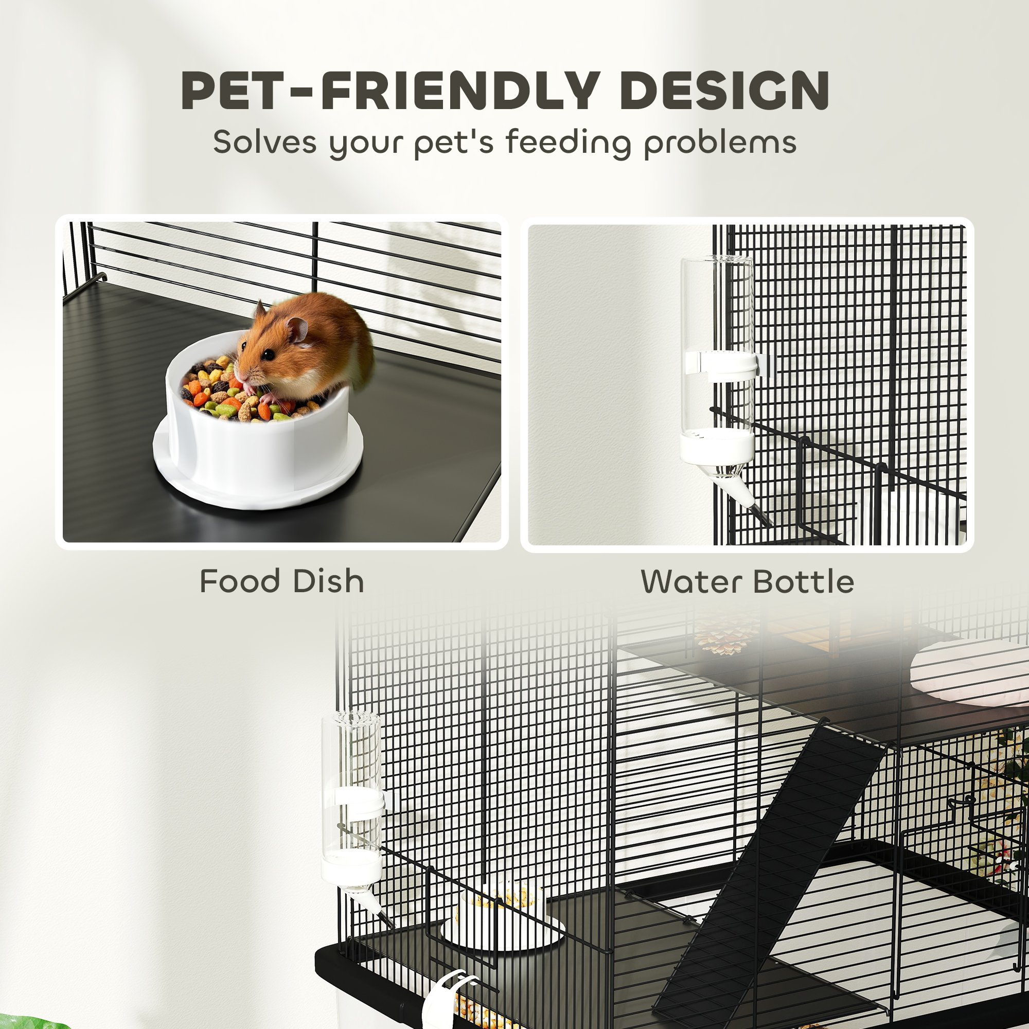 Beautiful view of Hamster Wheel Placement In Front Of Cage