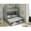 Buy Harriet Wooden Bunk Bed with Trundle and Storage, Colour: Grey Matt, Mattresses: Without Mattresses