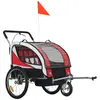 Buy Baby Bike Trailer, Child Bicycle Trailer with 5 Point Harness, Steel Frame, Reflectors, Safety Flag, Hitch Coupler, Red