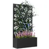 Buy Outdoor Metal Planter, with Back Trellis - Black