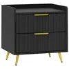 Buy Elegant Two-Drawer Bedside Table - Black