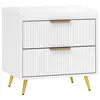 Buy Elegant Two-Drawer Bedside Table - White
