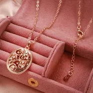 Buy Classic Luxury 14K Gold Filled Ethnic Pattern Lab Created Diamonds Necklace​