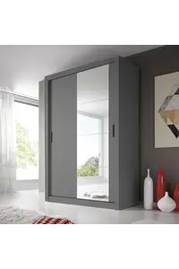 Buy Arti 4 - 2 Sliding Door Wardrobe 150cm, Colour: Grey Matt
