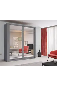Buy Arti 8 - 2 Sliding Door Wardrobe 203cm, Colour: Grey Matt