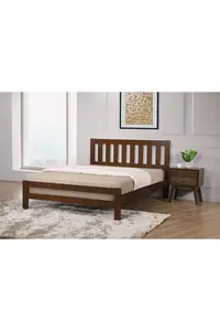 Buy Kempton Single Bed Solid Hardwood Rustic Oak, Colour: Oak, Mattresses: Without Mattresses, Size: Single