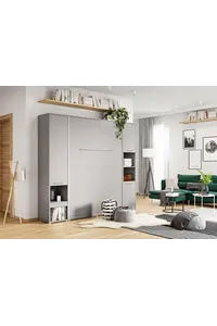 Buy CP-02 Vertical Wall Bed Concept Pro 120cm with Storage Cabinet, Colour: Grey Matt