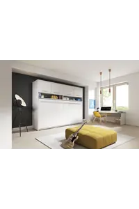 Buy CP-05 Horizontal Wall Bed Concept Pro 120cm with Over Bed Unit, Colour: White Matt