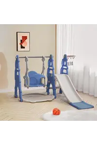 Buy Kid's 4-in-1 Slide and Swing Playset, Blue