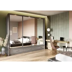 Buy Arti 23 - 3 Sliding Door Wardrobe 250cm, Colour: Grey Matt