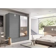 Buy Arti 5 - 2 Sliding Door Wardrobe 200cm, Colour: Grey Matt