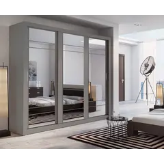 Buy Arti 2 - 3 Sliding Door Wardrobe 250cm, Colour: Grey Matt