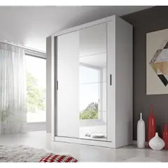 Buy Arti 4 - 2 Sliding Door Wardrobe 150cm, Colour: White Matt