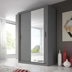 Buy Arti 4 - 2 Sliding Door Wardrobe 150cm, Colour: Grey Matt
