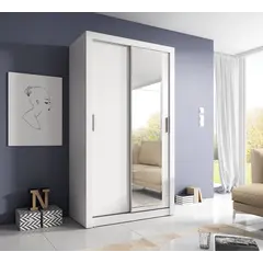 Buy Arti 6 - 2 Sliding Door Wardrobe 120cm, Colour: White Matt
