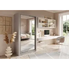 Buy Arti 19 - 2 Sliding Door Wardrobe 120cm, Colour: Grey Matt