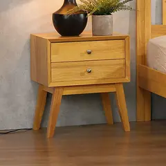 Buy Kempton Bedside Solid Hardwood Natural Oak, Colour: Oak Light