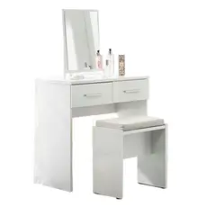Buy Topline Dressing Table with Mirror & Stool Black, Colour: Black