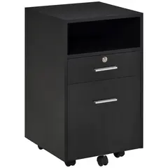 Buy Lockable Two-Drawer Filing Cabinet, with Wheels - Black