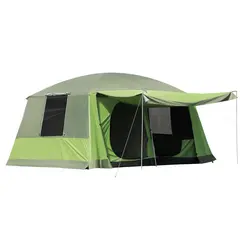 Buy Tunnel Tent Camping Shelter w/ Porch, Two Rooms, Lamp Hook, Portable Carry Bag