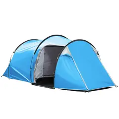Buy 2-3 Man Tunnel Tent with Vestibule, Weather-Resistant Camping Tent with Air Vents for Fishing Hiking, Light Blue & Grey