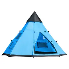 Buy 6 Men Tipi Tent with Carry Bag - Blue
