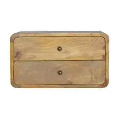 Buy 2 Drawer Curved Wall Mounted Oak-ish Bedside