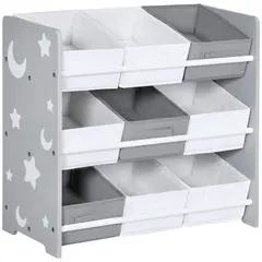 Buy Kids Storage Rack, with Nine Removable Baskets, for Nursery, Bedroom, Playroom - Grey