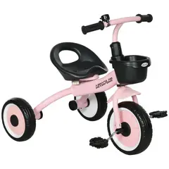 Buy Kids Trike, Tricycle, with Adjustable Seat, Basket, Bell, for Ages 2-5 Years - Pink