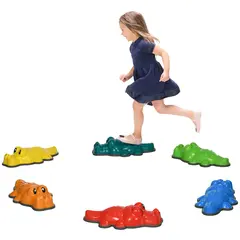 Buy 6PCs Kids Stepping Stones, Crocodile-Designed Sensory Toys, with Anti-Slip Edge Balance River Stones