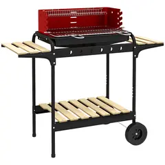 Buy Charcoal BBQ, with Five Position Grill Grate - Red