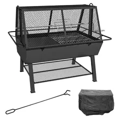 Buy 3-in-1 Barbecue Grill, Rotisserie Roaster and Fire Pit, with Cover