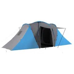 Buy Large Camping Tent Tunnel Tent with 2 Bedroom and Living Area, 2000mm Waterproof, Portable with Bag for 4-6 Man, Blue