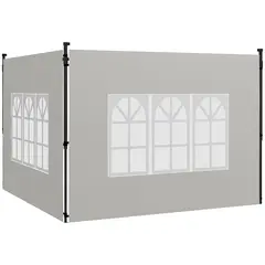 Buy Gazebo Side Panels, Sides Replacement with Window for 3x3(m) or 3x6m Gazebo Canopy, 2 Pack, White