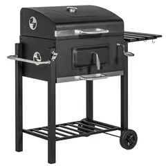 Buy Charcoal Grill, with Height-Adjustable Coal Pan - Black