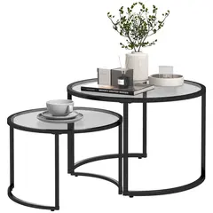 Buy Two-Piece Nest of Glass-Top Coffee Tables