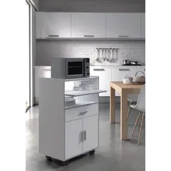 Buy Ayden White and Grey Kitchen Trolley 009910O