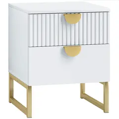 Buy Elegant Two-Drawer Bedside Table - White