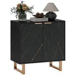 Buy Elegant Storage Sideboard - Black/Gold-Tone